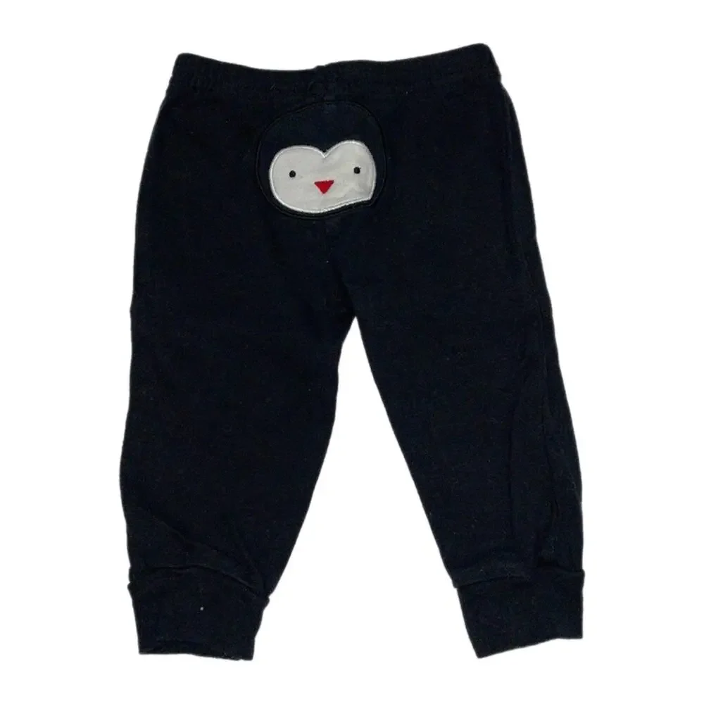 Child of Mine by Carter’s Casual Penguin Bottom Lounge Pants 6-9M Black